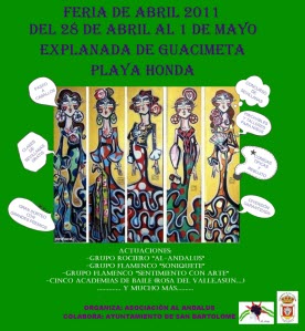 PROGRAMACIÓN DE LA FERIA DE ABRIL 2011. EXPLANADA DE GUACIMETA. PLAYA HONDA