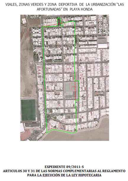 VIALES, ZONAS VERDES, Y ZONA DEPORTIVA DE LA URBANIZACIÓN LAS AFORTUNADAS EN PLAYA HONDA