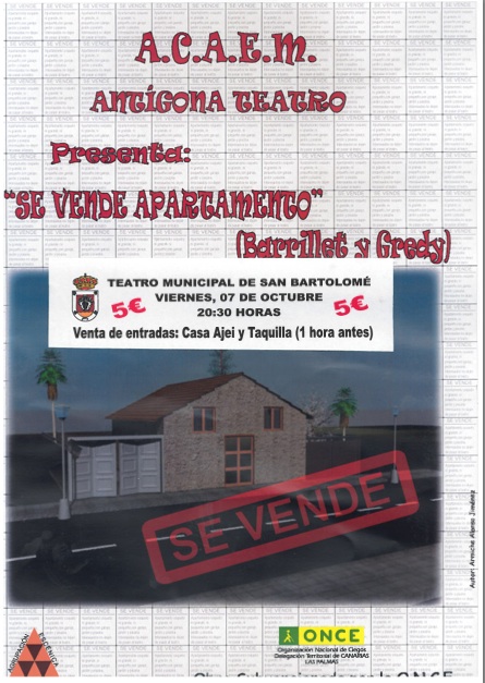 ANTÍGONA TEATRO PRESENTA: SE VENDE APARTAMENTO