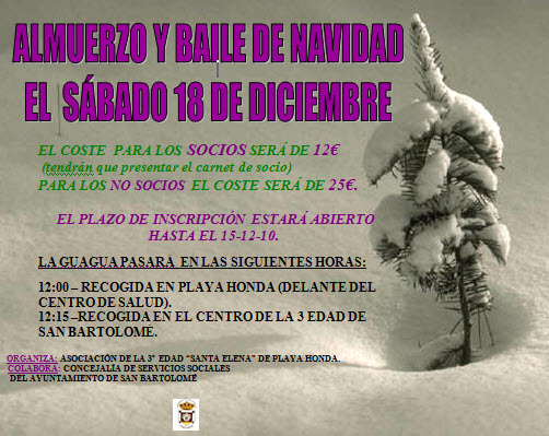 ALMUERZO Y BAILE DE NAVIDAD